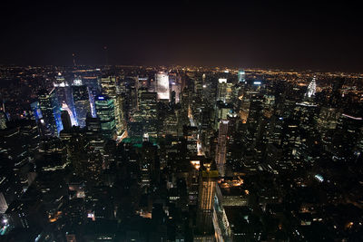 Illuminated cityscape at night
