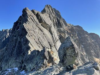 Low angle view of rock formation against sky tatra mountains