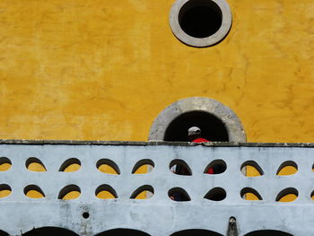 Close-up of hole on wall