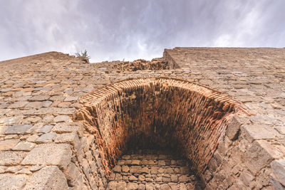 View of old building against cloudy sky