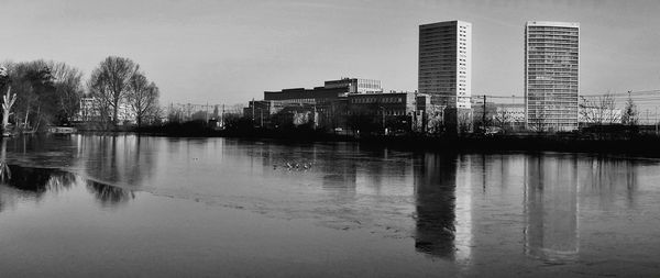 Reflection of buildings in water
