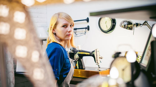 Fashion designer working in studio