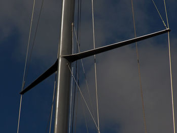 Low angle view of sailboat against sky