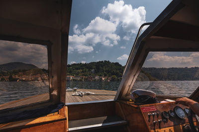 Scenic view of sea seen through boat