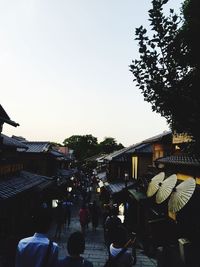 People in park against clear sky