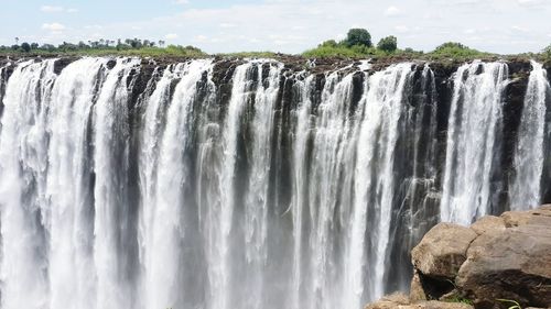 Scenic view of waterfall