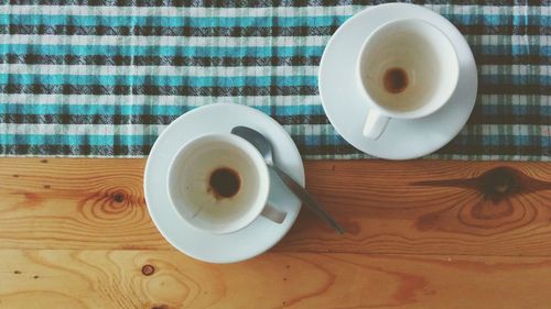 Cappuccino served on table