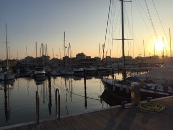 Sailboats at sunset