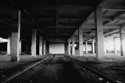 Empty road in abandoned building