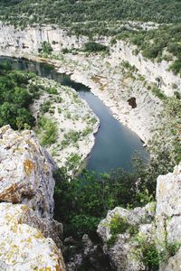 High angle view of river