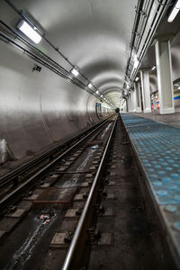 High angle view of railroad station