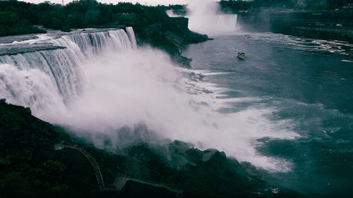 Scenic view of waterfall