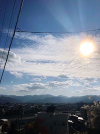 Aerial view of city against sky at sunset