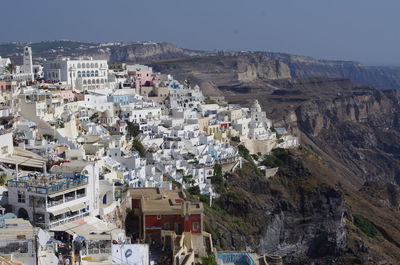 Panoramic view of mountain against clear sky