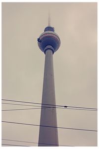 Low angle view of communications tower