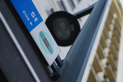 High angle view of telephone booth