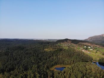 Scenic view of landscape against clear sky