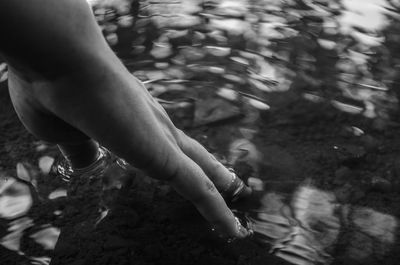 Woman standing in water