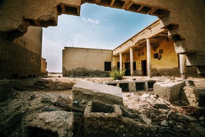 Abandoned built structure against sky