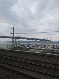 Railroad tracks against sky