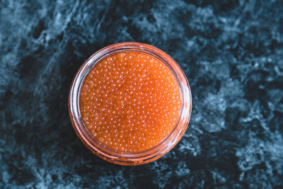 High angle view of drink on table