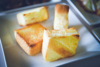 Close-up of served food in plate