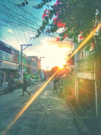 Street in city against sky