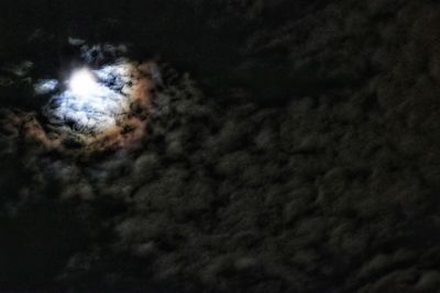 Low angle view of moon in sky