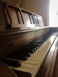 Close-up of piano keys