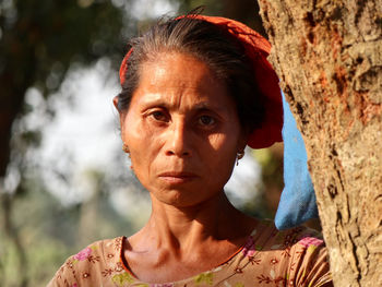 Portrait of a tribal woman in sunlight