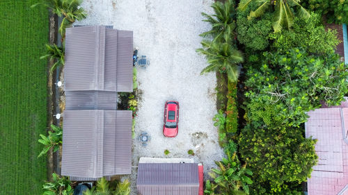 High angle view of built structures