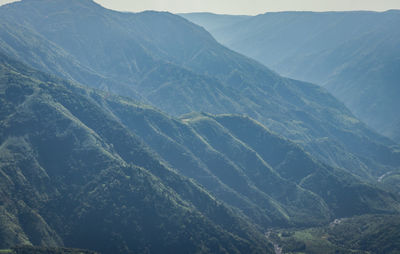 High angle view of mountain range