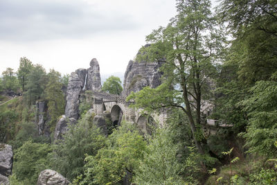 Bridge amidst rock