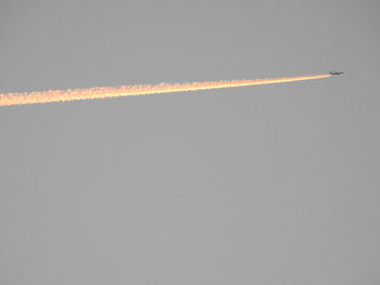 Low angle view of vapor trail in sky
