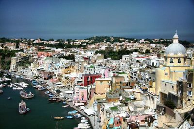 High angle view of city