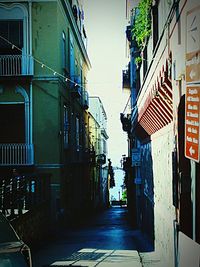 Narrow alley in city