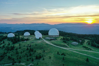 Abandoned radio locating station pamir in the carpathian mountains