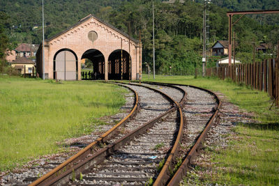 Railroad tracks in park