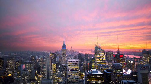 New york city sunset rooftop