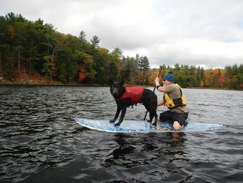 Woman standing in water