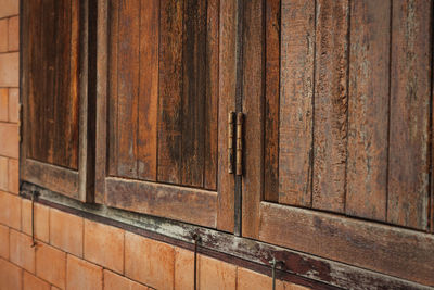 Close-up of wooden door