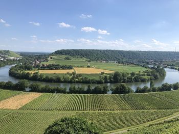 Wide view over the neckar river from käsberg kanzel, germany