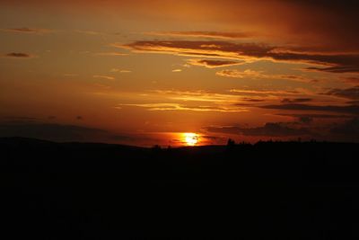 Scenic view of dramatic sky during sunset