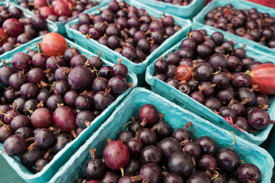 Close-up of grapes in market