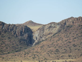 Scenic view of mountains against clear sky