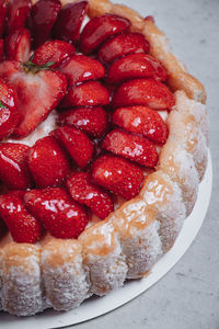 Close-up of strawberries in plate