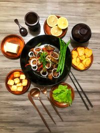 Pork steak with side dishes