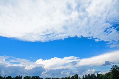 Low angle view of clouds in blue sky