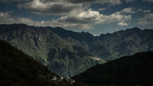 Scenic view of mountains against sky