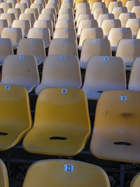 Full frame shot of empty chairs